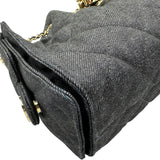 シャネル CHANEL CHANEL25 ミニハンドバッグ AS5631 ブラック ゴールド金具 デニム レディース ハンドバッグ