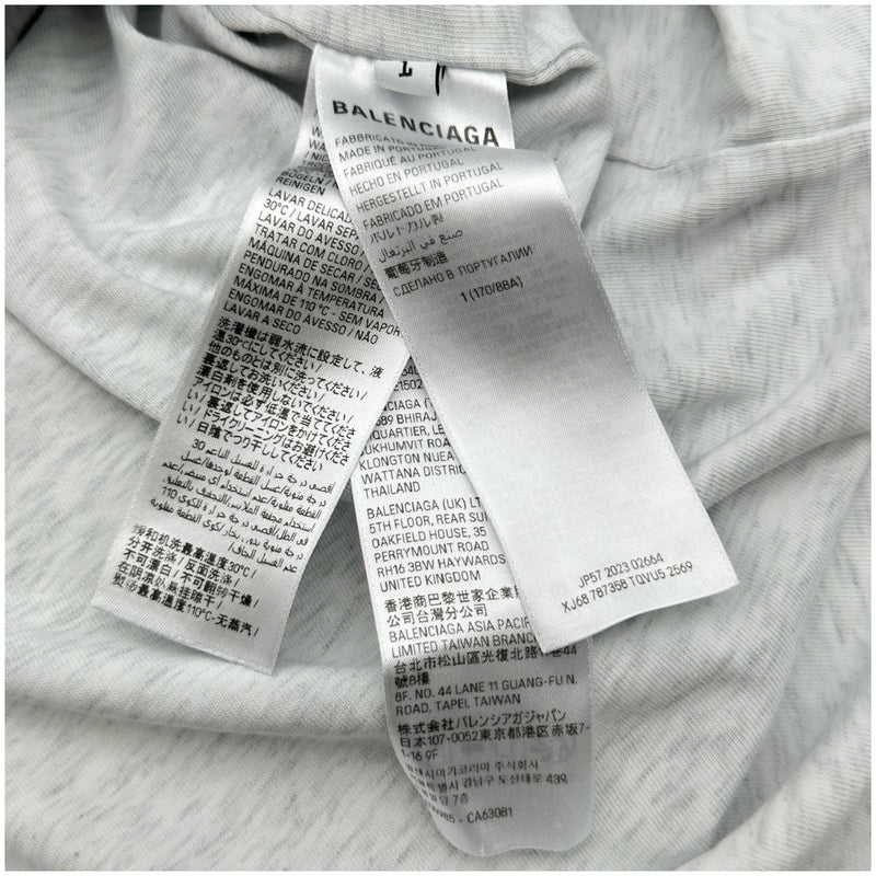 バレンシアガ BALENCIAGA ミラーロゴTシャツ 787358 グレー コットン