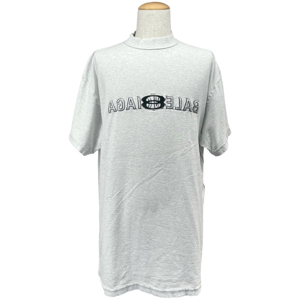 バレンシアガ BALENCIAGA ミラーロゴTシャツ 787358 グレー コットン