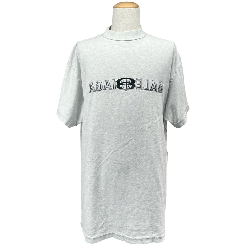 バレンシアガ BALENCIAGA ミラーロゴTシャツ 787358 グレー コットン