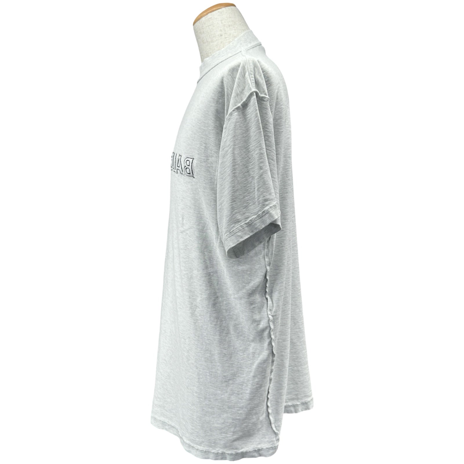 バレンシアガ BALENCIAGA ミラーロゴTシャツ 787358 グレー コットン