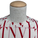 ヴァレンティノ VALENTINO ロゴ総柄プリントTシャツ WV3MG08J6PF レッド コットン メンズ 半袖Ｔシャツ