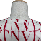 ヴァレンティノ VALENTINO ロゴ総柄プリントTシャツ WV3MG08J6PF レッド コットン メンズ 半袖Ｔシャツ
