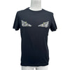 フェンディ FENDI バグズアイTシャツ FY0894 ブラック コットン メンズ 半袖Ｔシャツ