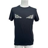 フェンディ FENDI バグズアイTシャツ FY0894 ブラック コットン メンズ 半袖Ｔシャツ