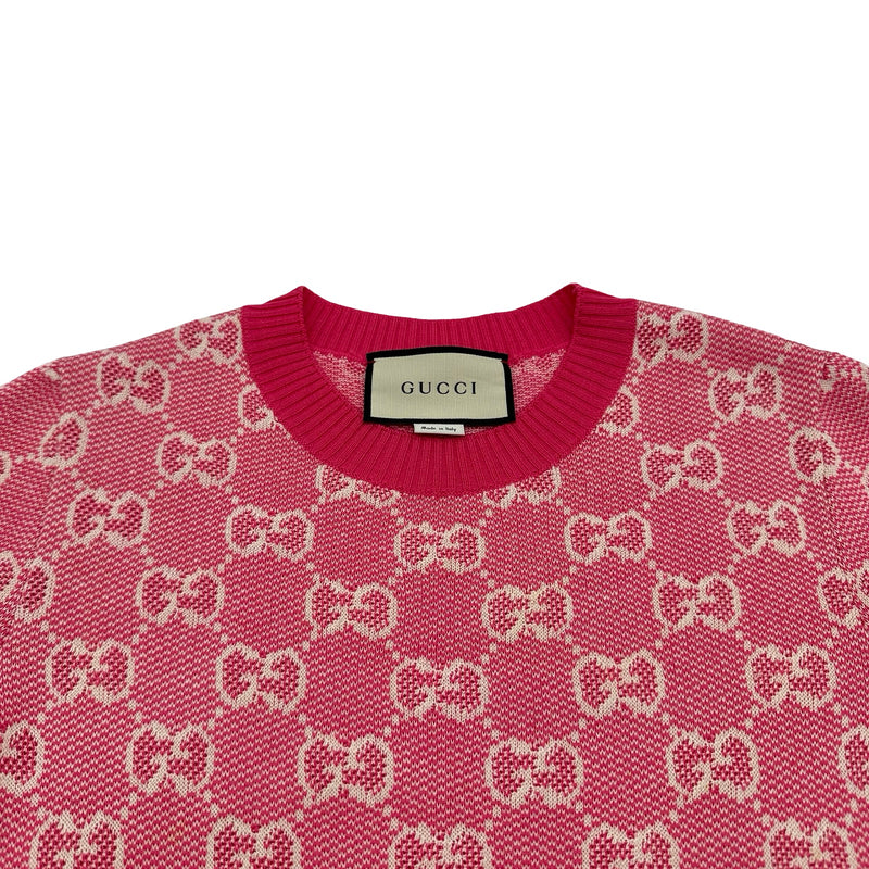 グッチ GUCCI GG総柄ニットワンピース 629464 ピンク ウール