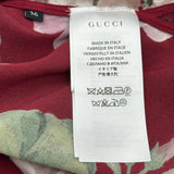 グッチ GUCCI フローラル総柄シルクブラウス 405433 ボルドー シルク レディース ブラウス