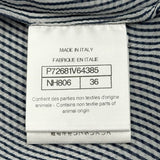 シャネル CHANEL ストライプシルクシフォンブラウス P72681 ネイビー シルク レディース ブラウス