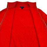 ルイ・ヴィトン LOUIS VUITTON モノグラム総柄ジップアップカーディガン FQKC11 レッド ウール メンズ カーディガン