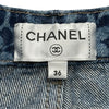 シャネル CHANEL カメリア総柄デニムパンツ P78117 ブルー コットン レディース デニムパンツ