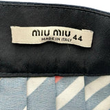 ミュウミュウ miu miu ロゴ総柄プリーツスカート MG1377 ネイビー ポリエステル レディース スカート