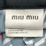 ミュウミュウ miu miu ロゴ総柄プリーツスカート MG1377 ネイビー ポリエステル レディース スカート