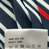 ミュウミュウ miu miu ロゴ総柄プリーツスカート MG1377 ネイビー ポリエステル レディース スカート