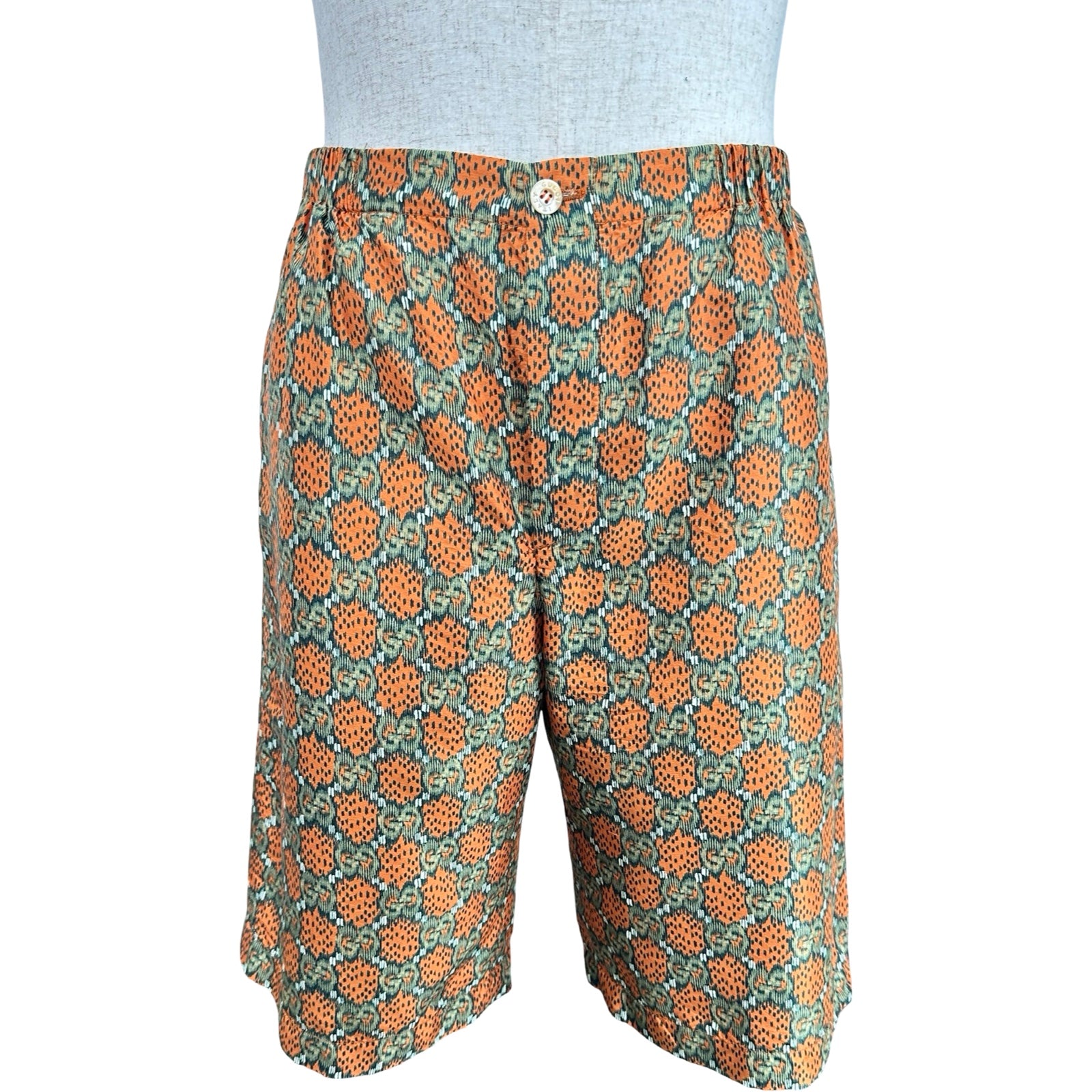 グッチ GUCCI GG総柄ハーフパンツ 623159 オレンジ シルク メンズ ショートパンツ グッチ GUCCI GG総柄ハーフパンツ 623159 オレンジ シルク メンズ