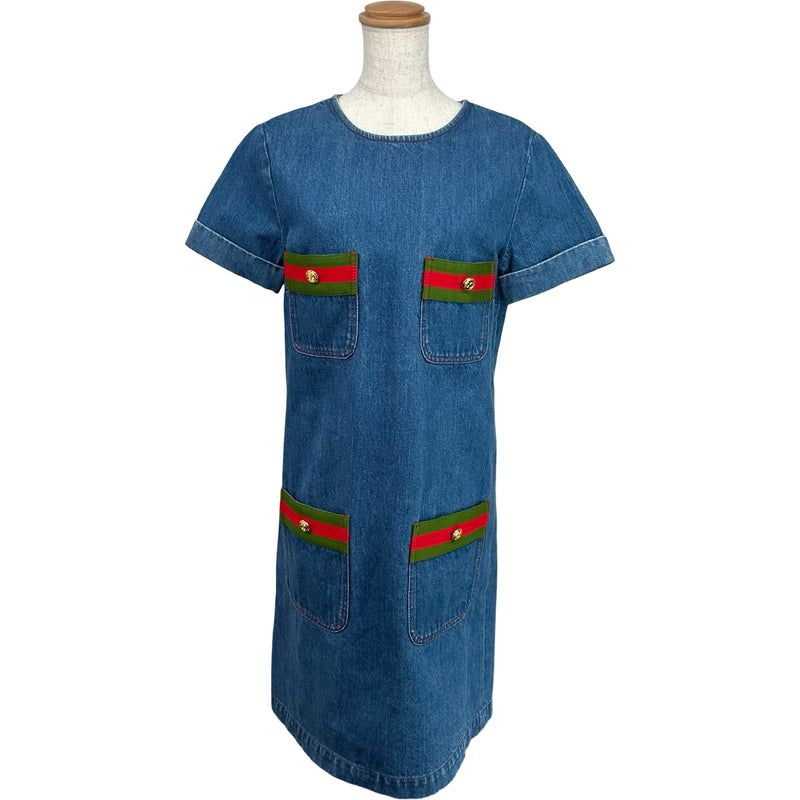 Gucci 半袖ワンピース 星柄　100cm 3y グッチ GUCCI シェリーライン半袖デニムワンピース 678827 ブルー