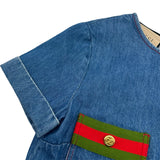グッチ GUCCI シェリーライン半袖デニムワンピース 678827 ブルー コットン レディース ワンピース