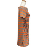 エルメス HERMES ボーダープリントワンピース ベージュ コットン レディース ワンピース