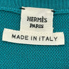 エルメス HERMES ツイルレーヌノースリーブワンピース ブルー シルク レディース ワンピース