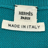 エルメス HERMES ツイルレーヌノースリーブワンピース ブルー シルク レディース ワンピース