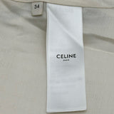 セリーヌ CELINE トリオンフボタンストライプミニスカート 2J628063V アイボリー ウール レディース ミニスカート