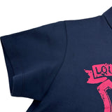 ルイ・ヴィトン LOUIS VUITTON ロゴプリント半袖ワンピース FNJD21 ネイビー コットン レディース ワンピース