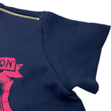ルイ・ヴィトン LOUIS VUITTON ロゴプリント半袖ワンピース FNJD21 ネイビー コットン レディース ワンピース