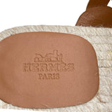 エルメス HERMES グウェン エスパドリーユフラットサンダル ベージュ レザー レディース サンダル