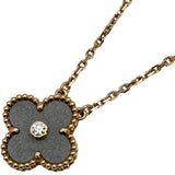 ヴァンクリーフ＆アーペル Van Cleef & Arpels ヴィンテージアルハンブラネックレス ピンクゴールド Au750 ダイヤモンド シルバーオブシディア ジュエリー