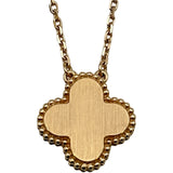 ヴァンクリーフ＆アーペル Van Cleef & Arpels ヴィンテージアルハンブラネックレス ピンクゴールド Au750 ダイヤモンド シルバーオブシディア ジュエリー