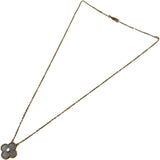 ヴァンクリーフ＆アーペル Van Cleef & Arpels ヴィンテージアルハンブラネックレス ピンクゴールド Au750 ダイヤモンド シルバーオブシディア ジュエリー