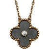 ヴァンクリーフ＆アーペル Van Cleef & Arpels ヴィンテージアルハンブラネックレス ピンクゴールド Au750 ダイヤモンド シルバーオブシディア ジュエリー