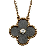 ヴァンクリーフ＆アーペル Van Cleef & Arpels ヴィンテージアルハンブラネックレス ピンクゴールド Au750 ダイヤモンド シルバーオブシディア ジュエリー