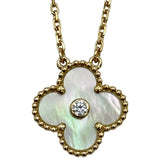 ヴァンクリーフ＆アーペル Van Cleef & Arpels ヴィンテージアルハンブラネックレス ゴールド Au750 ゴールデンマザーオブパール ダイヤモンド ジュエリー