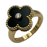 ヴァンクリーフ＆アーペル Van Cleef & Arpels ヴィンテージアルハンブラリング ゴールド Au750 オニキス ダイヤモンド ジュエリー