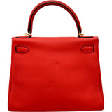エルメス HERMES ケリー28 内縫い □R刻印 ルージュピヴォワンヌ ゴールド金具 トゴ レディース ショルダーバッグ
