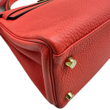 エルメス HERMES ケリー28 内縫い □R刻印 ルージュピヴォワンヌ ゴールド金具 トゴ レディース ショルダーバッグ