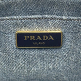 プラダ PRADA カナパ ミニ 1BG439 ネイビー デニム レディース ハンドバッグ