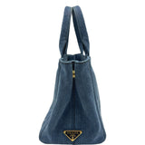 プラダ PRADA カナパ ミニ 1BG439 ネイビー デニム レディース ハンドバッグ