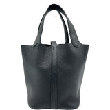 エルメス HERMES ピコタンロックPM U刻印 ブラック シルバー金具 トリヨン レディース ハンドバッグ