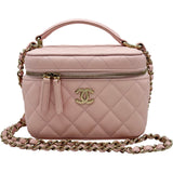 シャネル CHANEL マトラッセ スモールバニティ AS3171 ライトピンク キャビアスキン レディース ショルダーバッグ