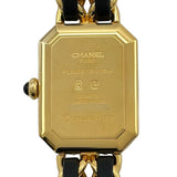 シャネル CHANEL プルミエール S H0001 ブラック ゴールドメッキ クオーツ レディース 腕時計