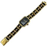 シャネル CHANEL プルミエール S H0001 ブラック ゴールドメッキ クオーツ レディース 腕時計