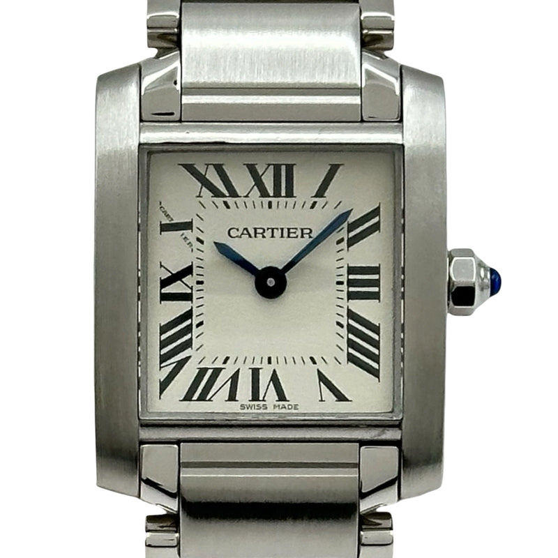 CARTIER カルティエ タンクフランセーズMM W51003Q3 腕時計_x000D_
 ステンレス ホワイト クオーツ メンズ【中古】432 カルティエ Cartier タンク フランセーズ SM W51008Q3 アイボリー