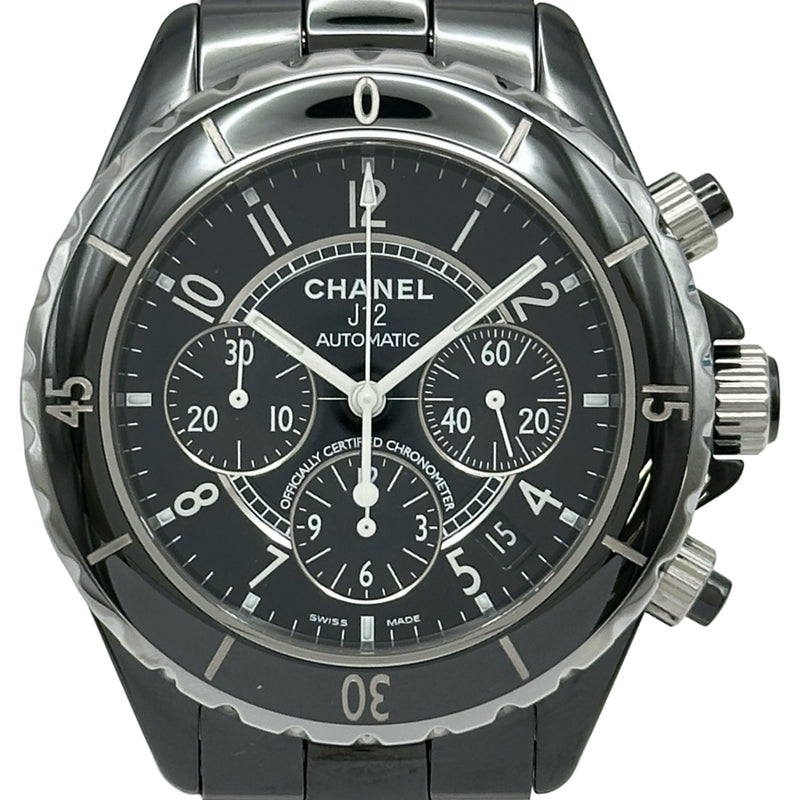 決済SALE CHANEL J12 自動巻き クロノグラフ　メンズ腕時計　極美品 シャネル CHANEL J12 クロノグラフ 41MM H0940 ブラック セラミック