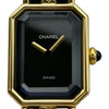 シャネル CHANEL プルミエール S H0001 ブラック ゴールドプレーテッド クオーツ レディース 腕時計