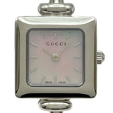 グッチ GUCCI バングルウォッチ スクエア 1900L ピンクシェル ステンレススチール クオーツ レディース 腕時計