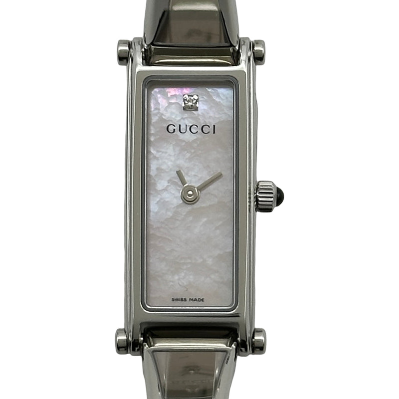 グッチ GUCCI バングルウォッチ 1500L ピンクシェル ステンレス