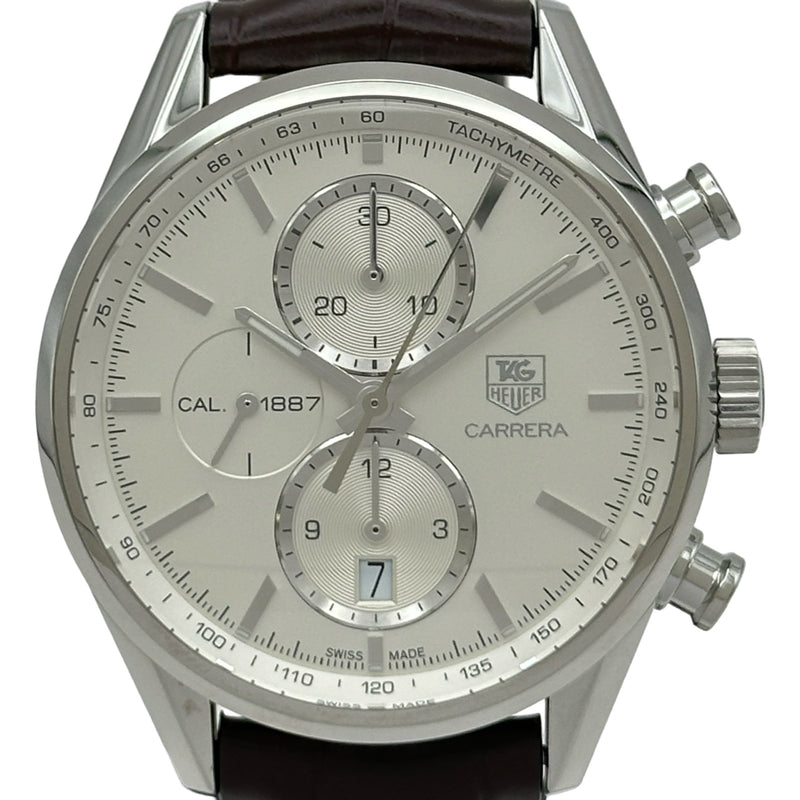 TAG Heuer タグホイヤー カレラ キャリバー1887 クロノグラフ CAR2012 BA0799 デイト シルバー SS ステンレス メンズ 自動巻き【6ヶ月保証】【腕時計】【中古】 タグ・ホイヤー TAG HEUER カレラ キャリバー 1887 クロノグラフ