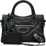 バレンシアガ BALENCIAGA クラシックメタリックエッジミニシティ 390160 ブラック レザー レディース ショルダーバッグ