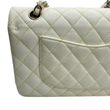 シャネル CHANEL マトラッセ25 A01112 ホワイト ゴールド金具 キャビアスキン レディース ショルダーバッグ